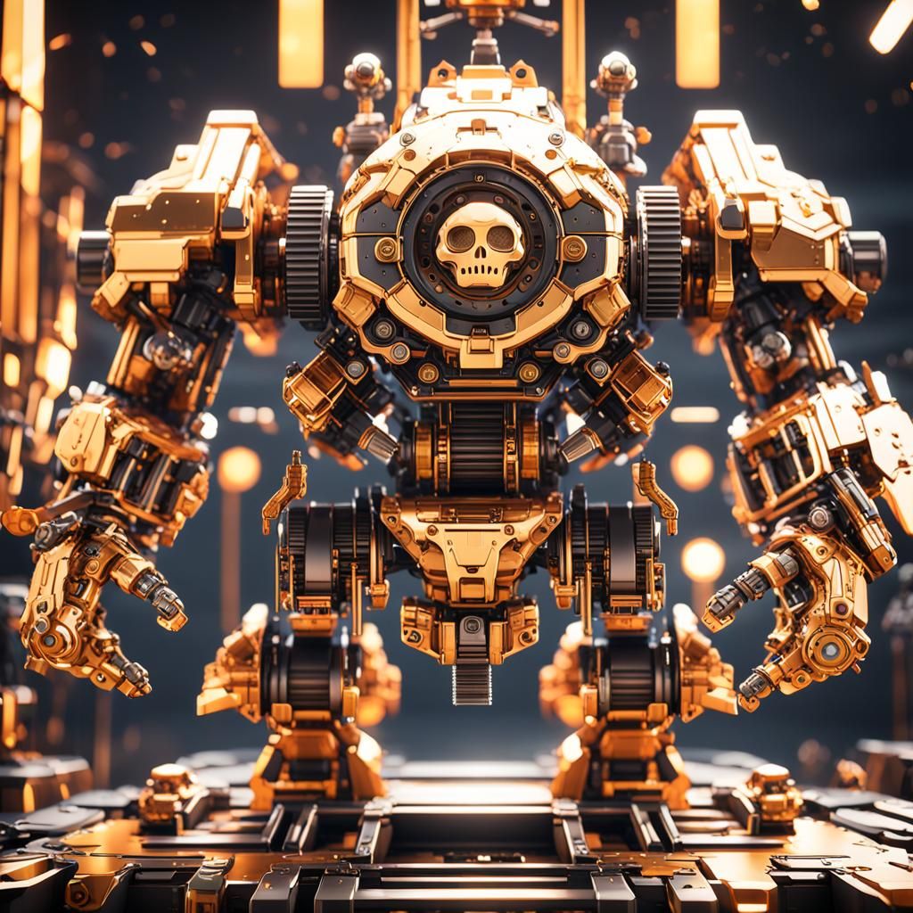 Luffy as Intricate Mech in Futuristic Sci-Fi Style