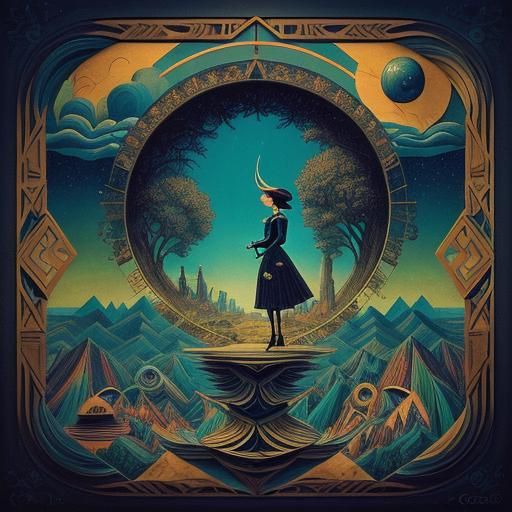 Surreal Dreamscape: Girl on the Edge of Reality