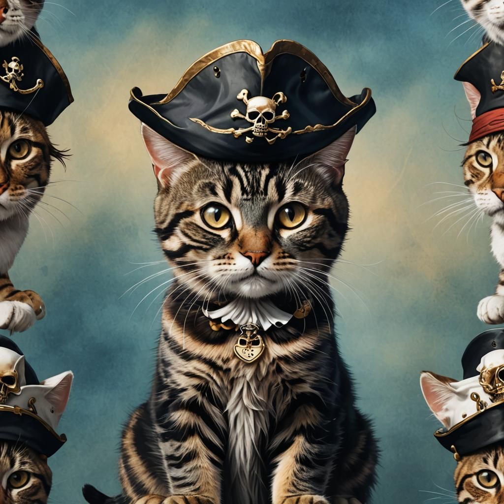 Pirate Cat Concept Art in Fantasy Style