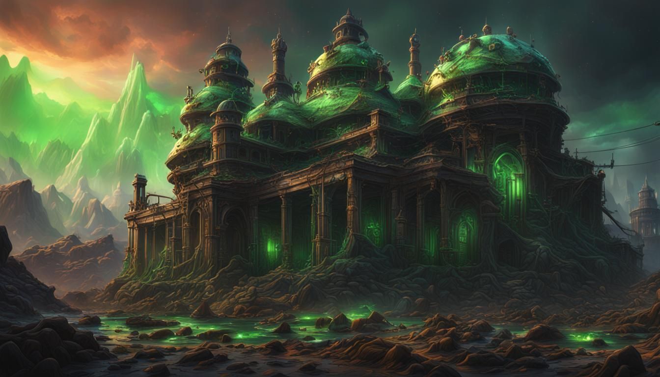 Toxic Vaccine Death: Detailed Matte Painting in Deep Color
