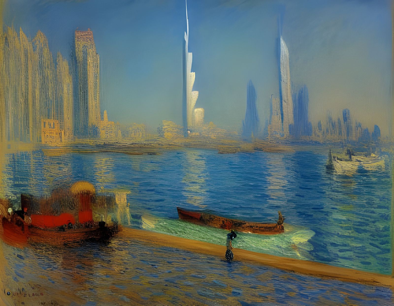 Impressionist Dubai Landscape in Vibrant Oil Colors