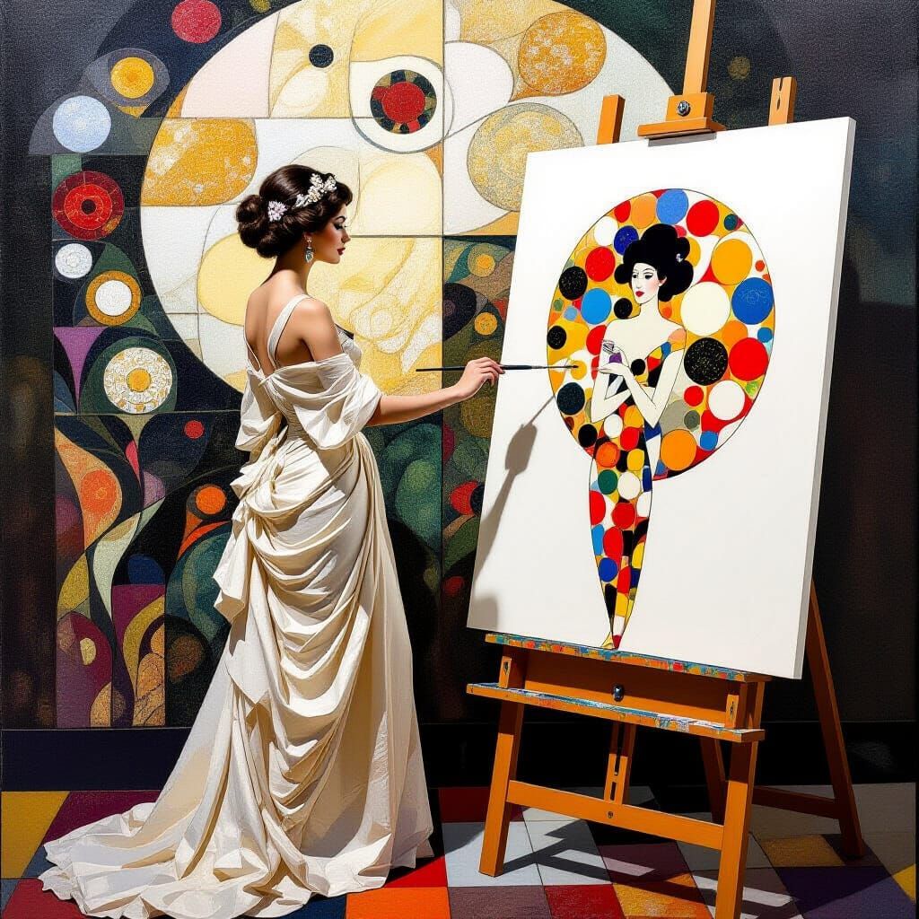 Art Deco Masterpiece: Paintress Creates Surreal Dot Art