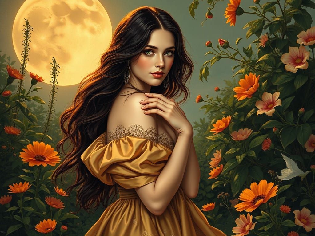 Moonlit Goddess in Silk and Lace