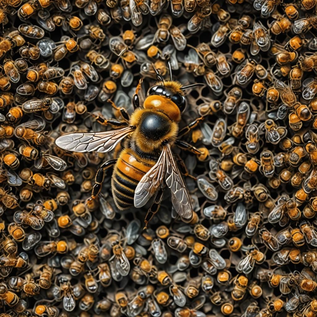 Hyperrealistic Bee in Cinematic Composition