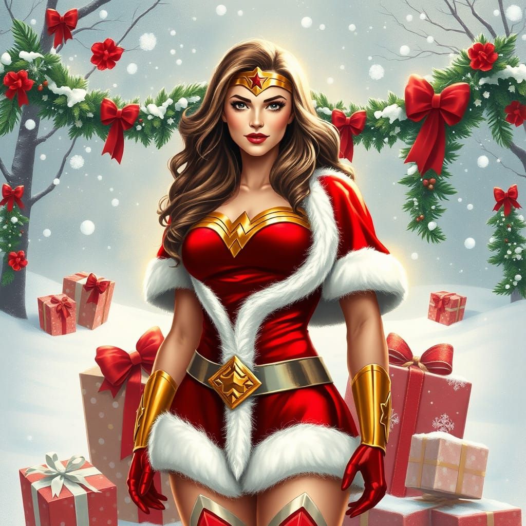 Wonder Woman in Holiday Cheer