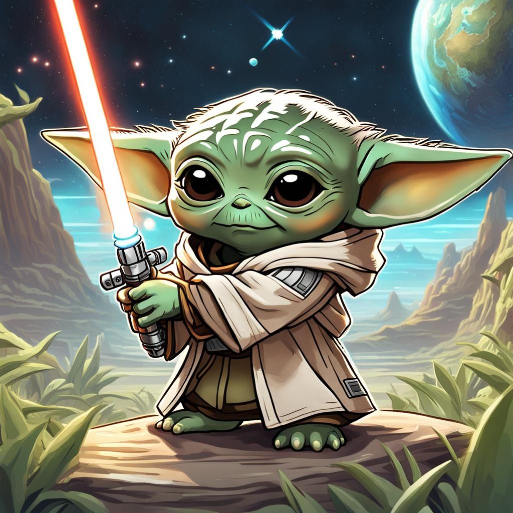 Truly adorable baby Yoda is
