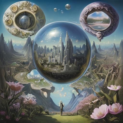 Surreal Utopia Dreamscape in Magic Realism Style
