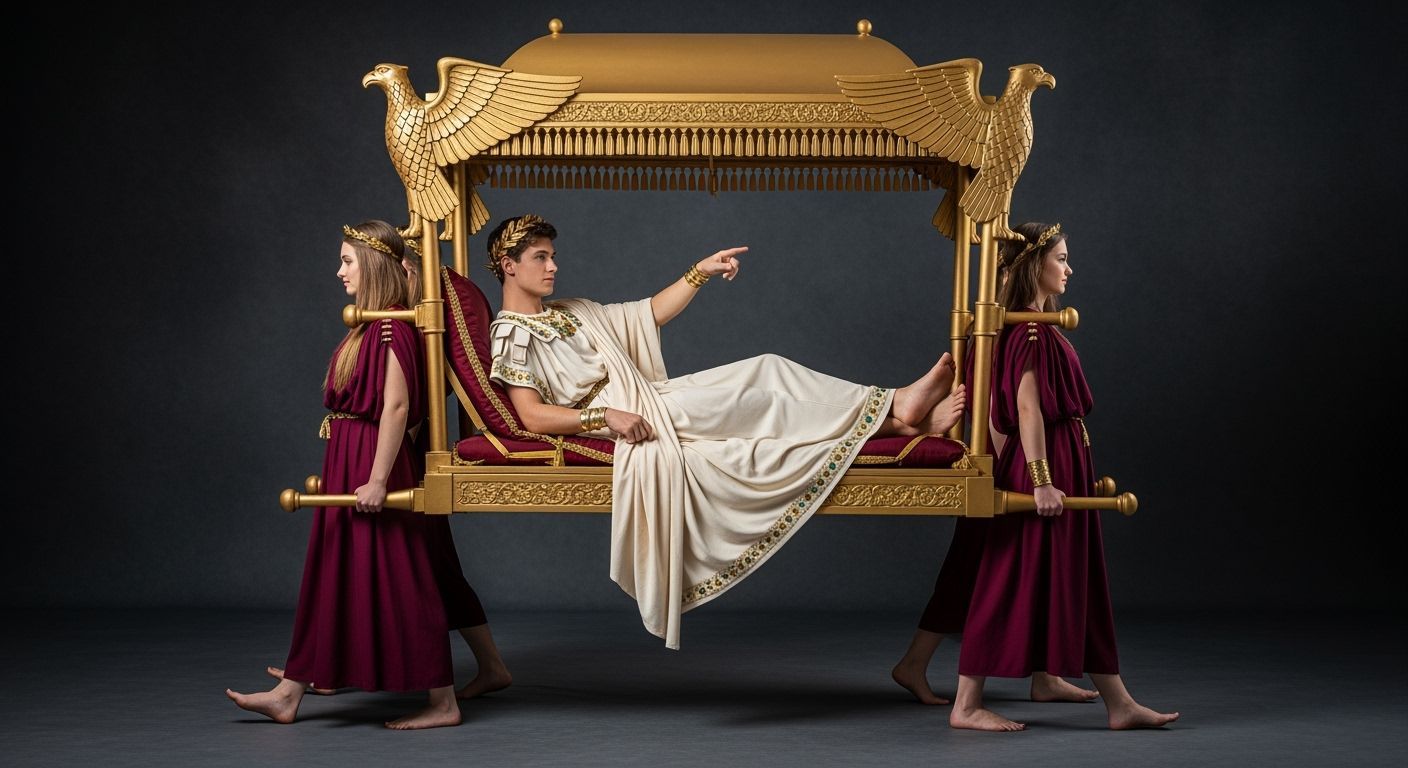 Roman Emperor Lounging on Imperial Sedan Chair