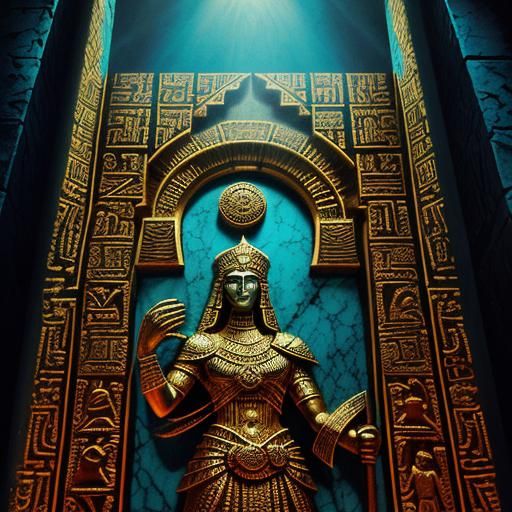 Mesopotamian Relief of Priestess Before Ziggurat