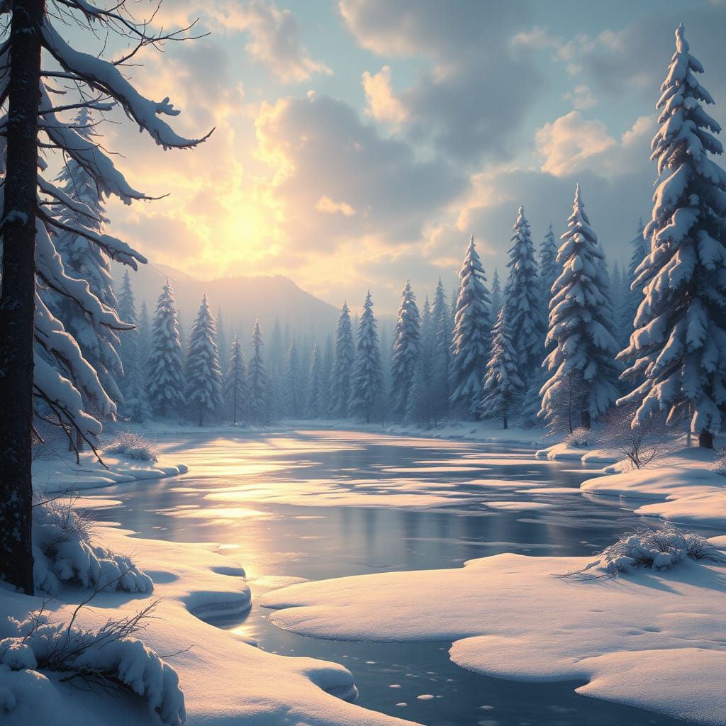 Winter Wonderland in Dreamy Light