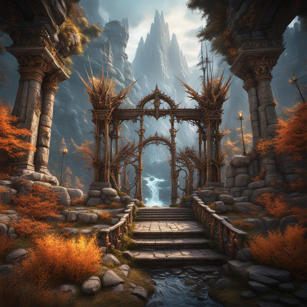 Fantastical Bow and Arrows in Detailed Matte Painting
