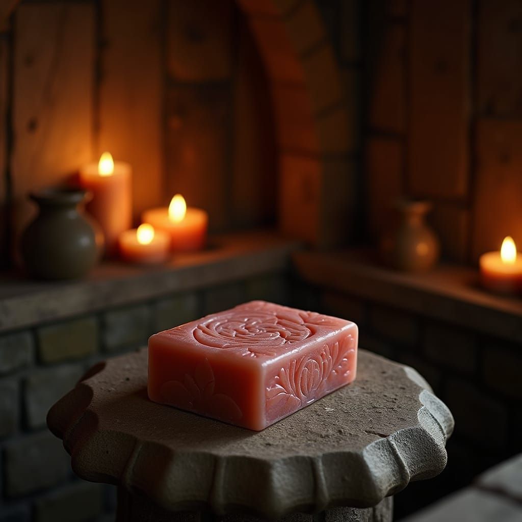 Medieval Soap Bar in Rustic Bathing Chamber
