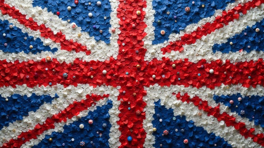 Union Jack Flag Assembled From Random Photos