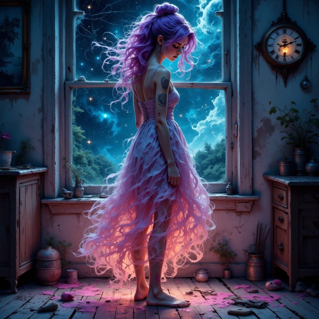 Ethereal Beauty in Cosmic Splendor