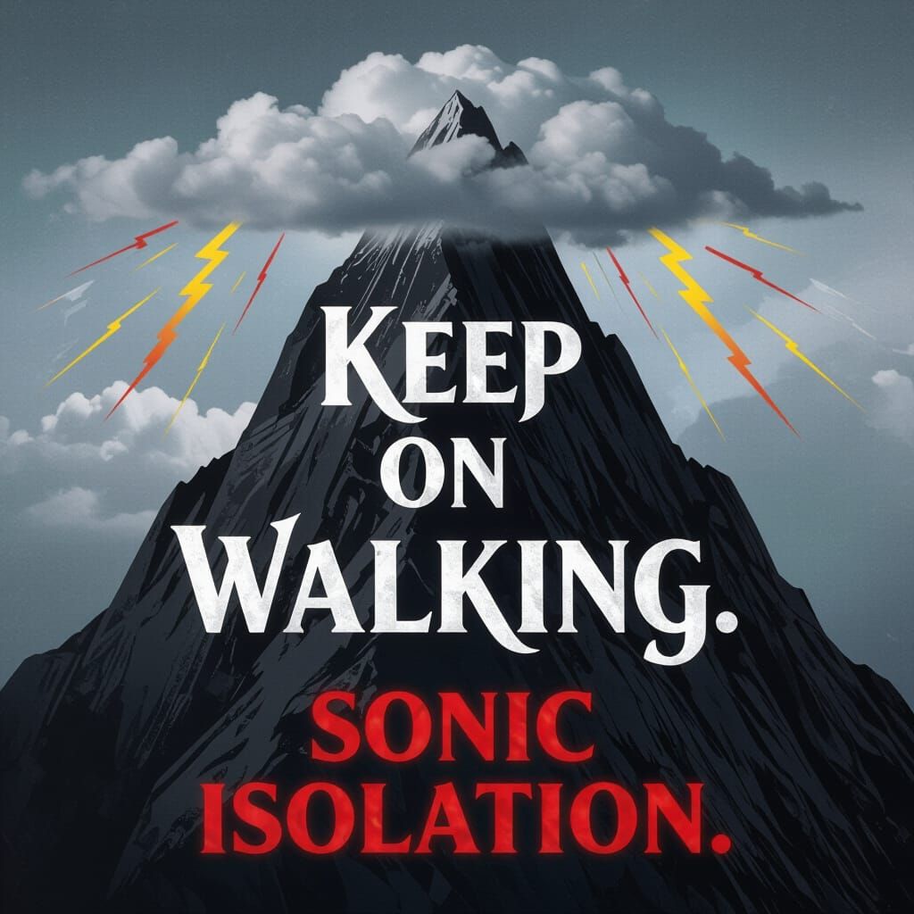 Wild Mountain Peak with Gothic Text