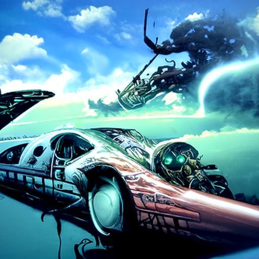 Dynamic Gunship in Comic Book Art Style