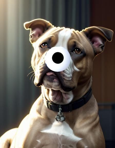 Dog with Googly Eye stuck to his nose