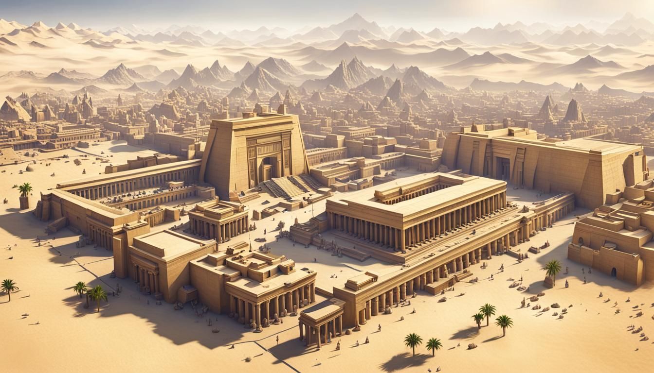 Majestic Fantasy Egyptian City Panorama