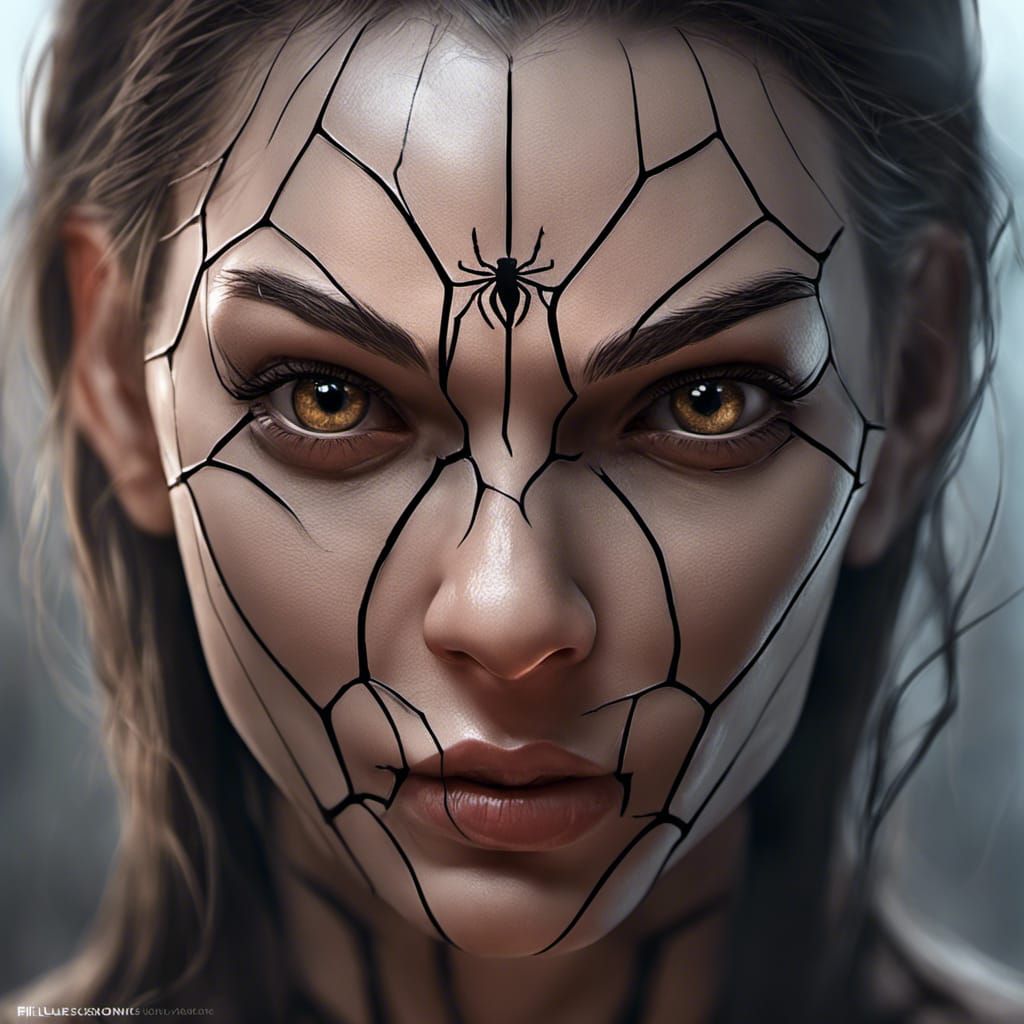 Hyperrealistic Spider-Woman Portrait in 8K