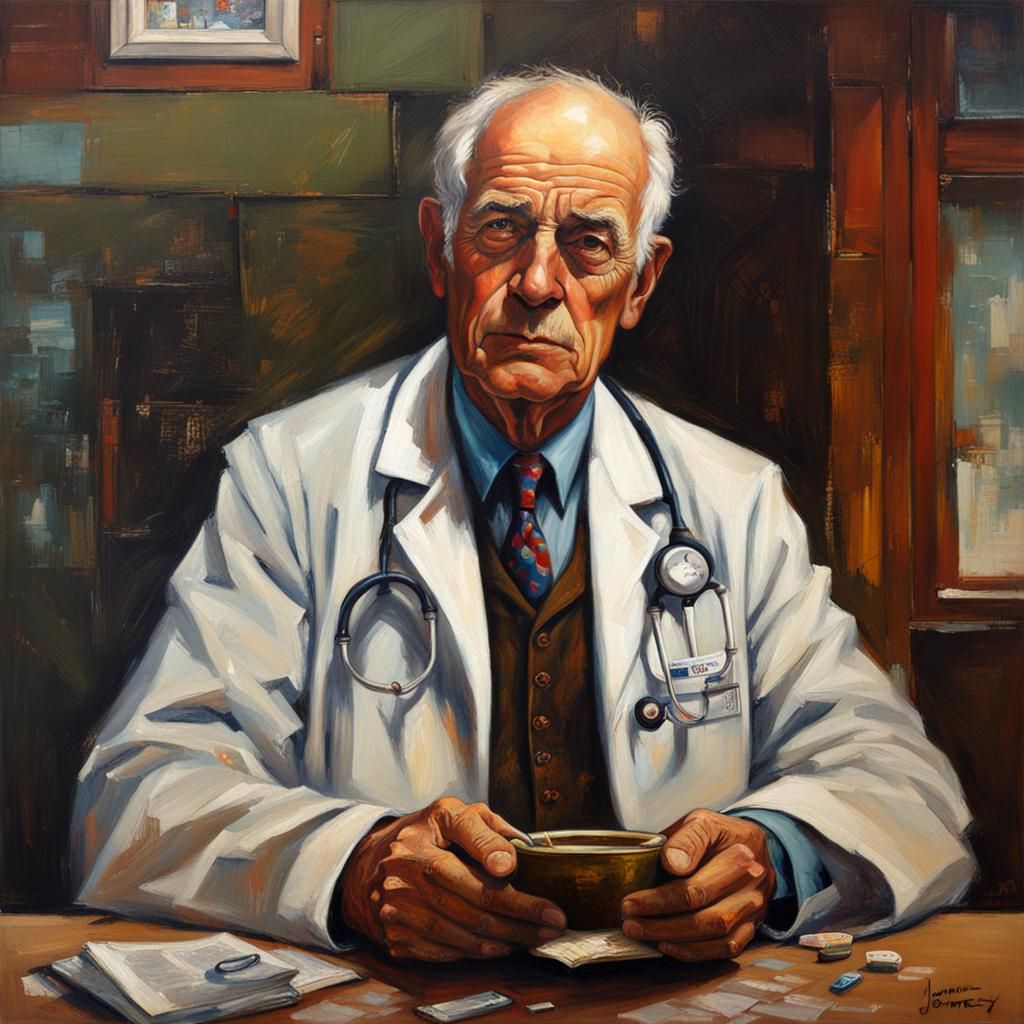 Doctor in Oil Painting Style by James Gurney
