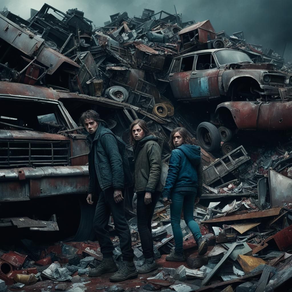 Desperate Siblings Explore Junkyard Mountain in Horror Style