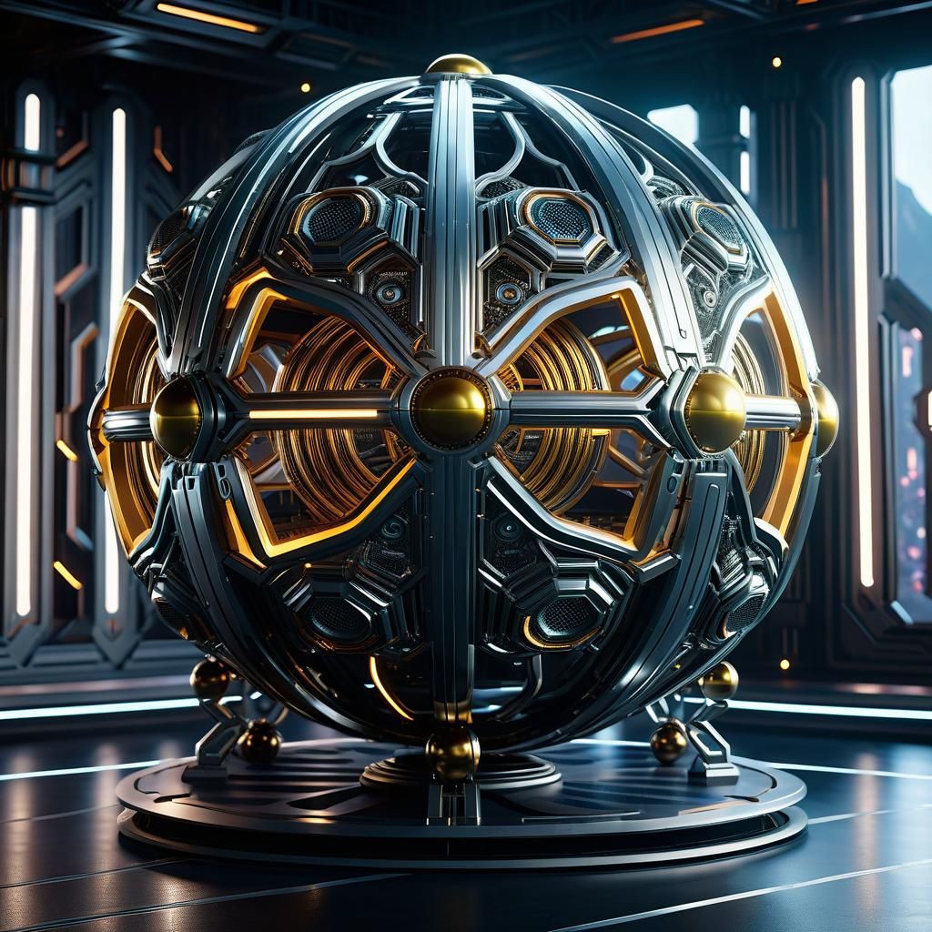 Futuristic Tentacled Balloon in a Sci-Fi Landscape