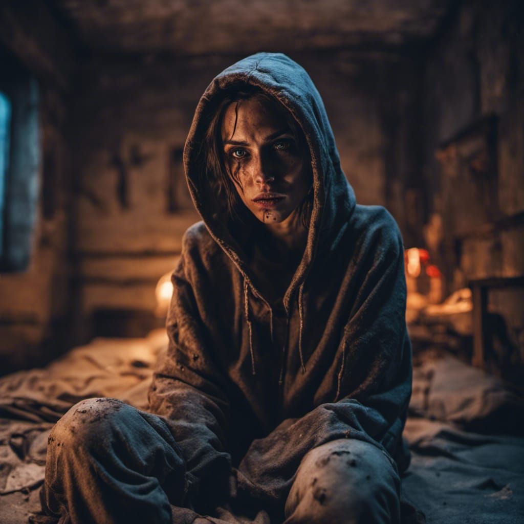 Hyperrealistic Portrait of a Crazed Vampire