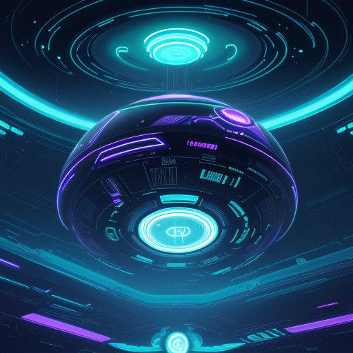 Cyberpunk Spherical Robot in Futuristic Underwater City