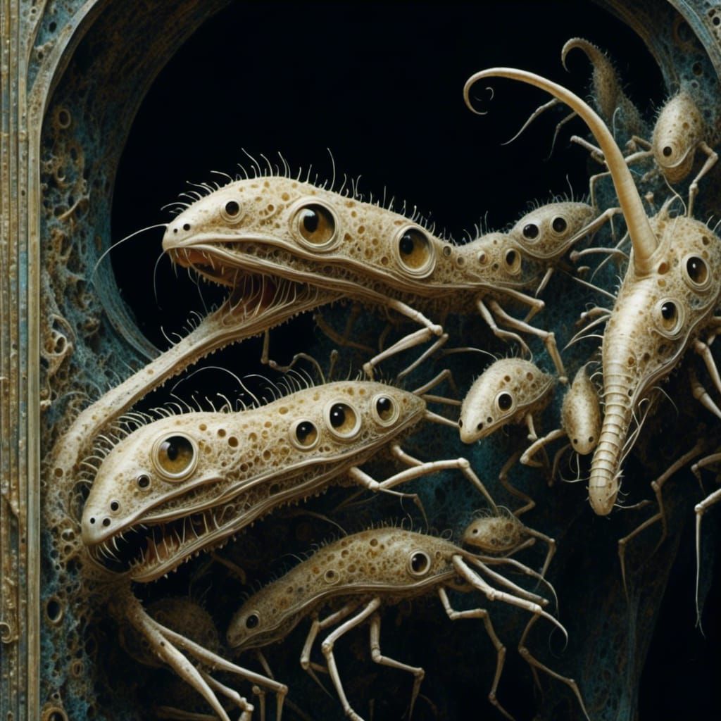 Cryptid Taxidermy in Dark Surrealist Style