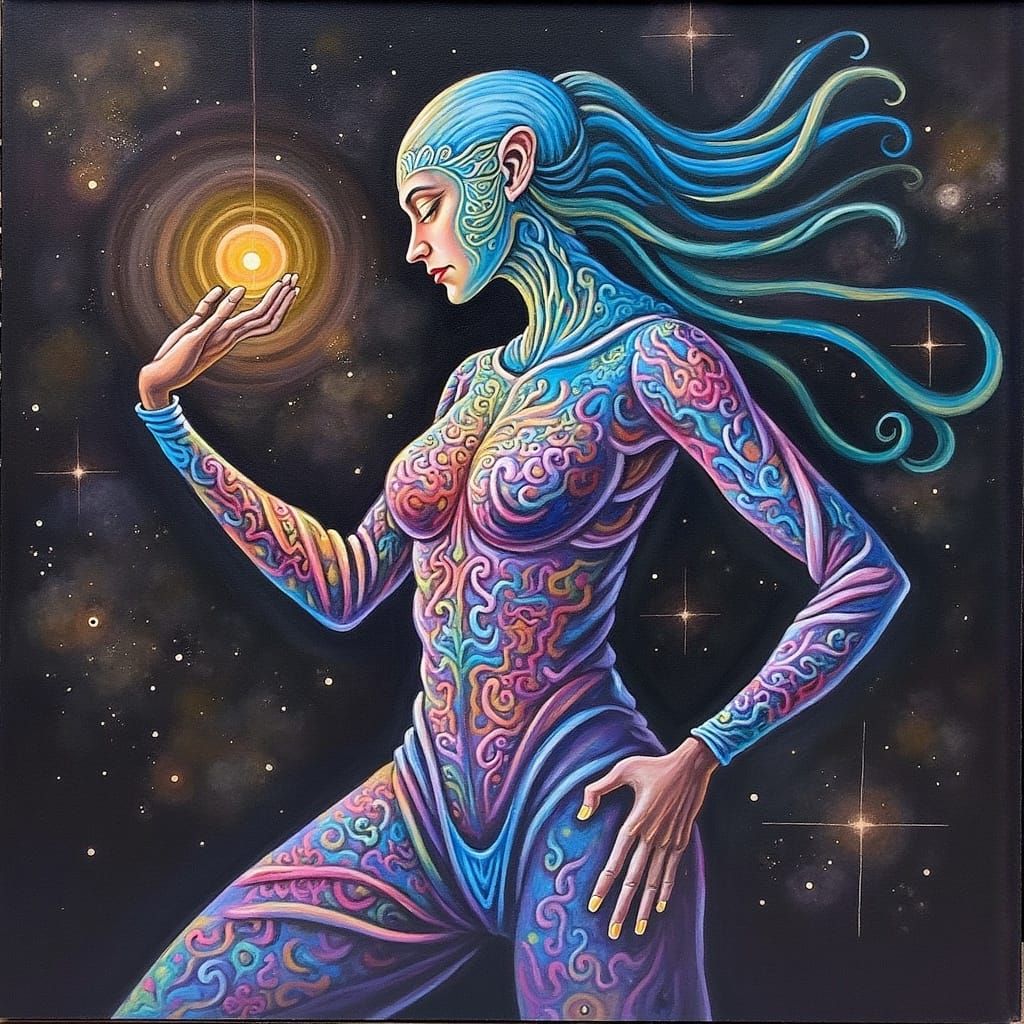 Fractal Artist Curates Cosmic Gallery in Cyberpunk Style