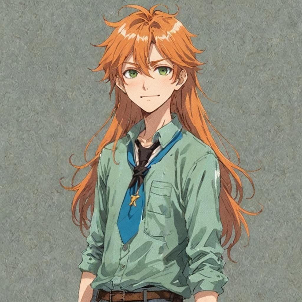 A boy wearing a sky blue neckerchief. "anime", Anime Key Vis...