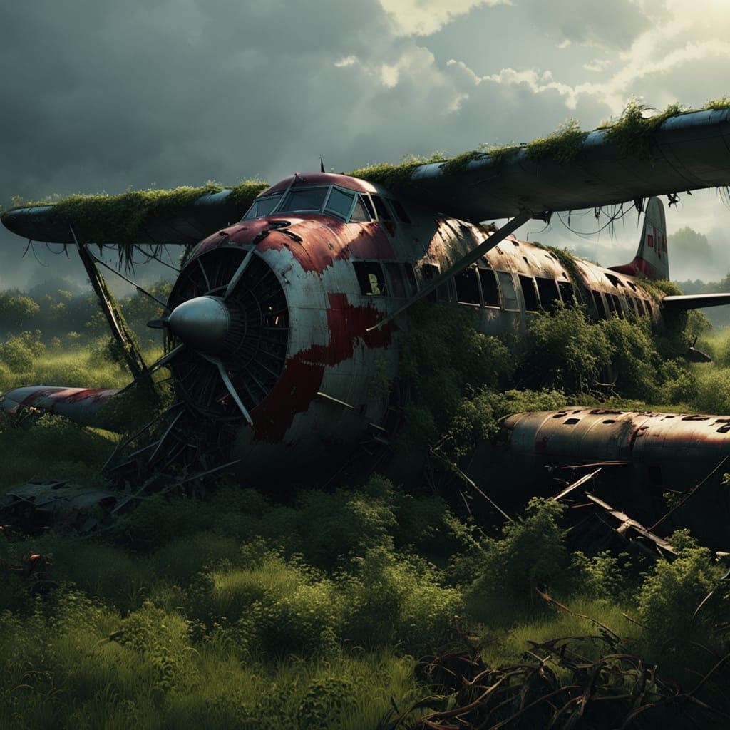 Abandoned Plane Wreck at Eerie Swamp Airfield