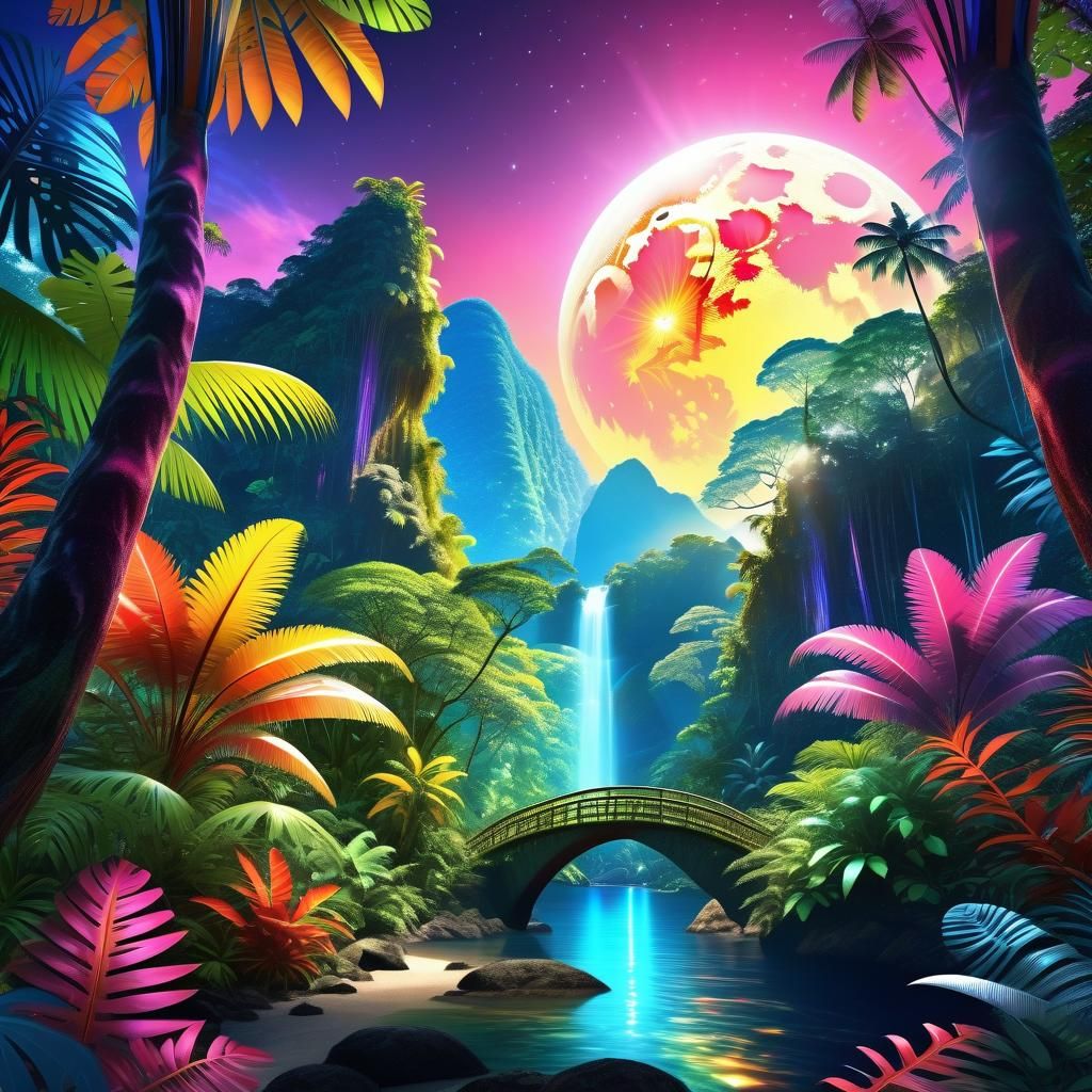 Optical Illusion Animals in Hyperrealistic Rainforest