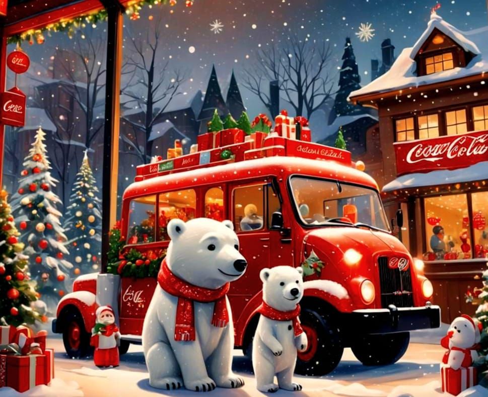 Coca-Cola Polar Bear and Girl: Pixar-Style Christmas