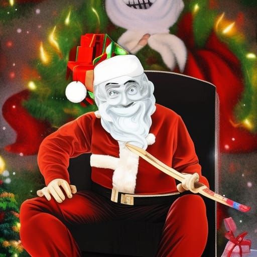 Scary Christmas Hybrid: Mr. Bean, Meghan Markle, Santa