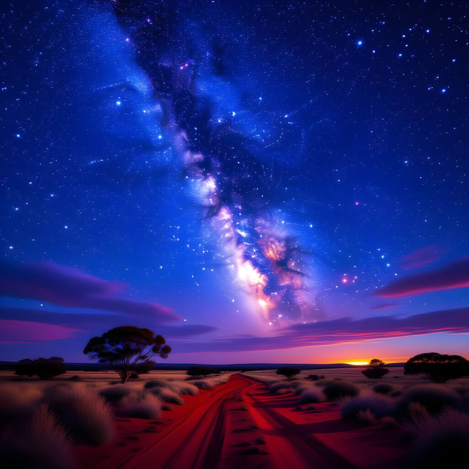 Outback Australia Starry Skies Time Exposure