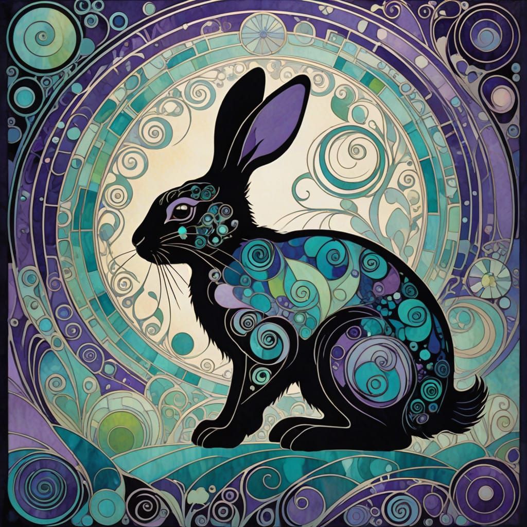 Whimsical Rabbit in a Shimmering Dreamscape