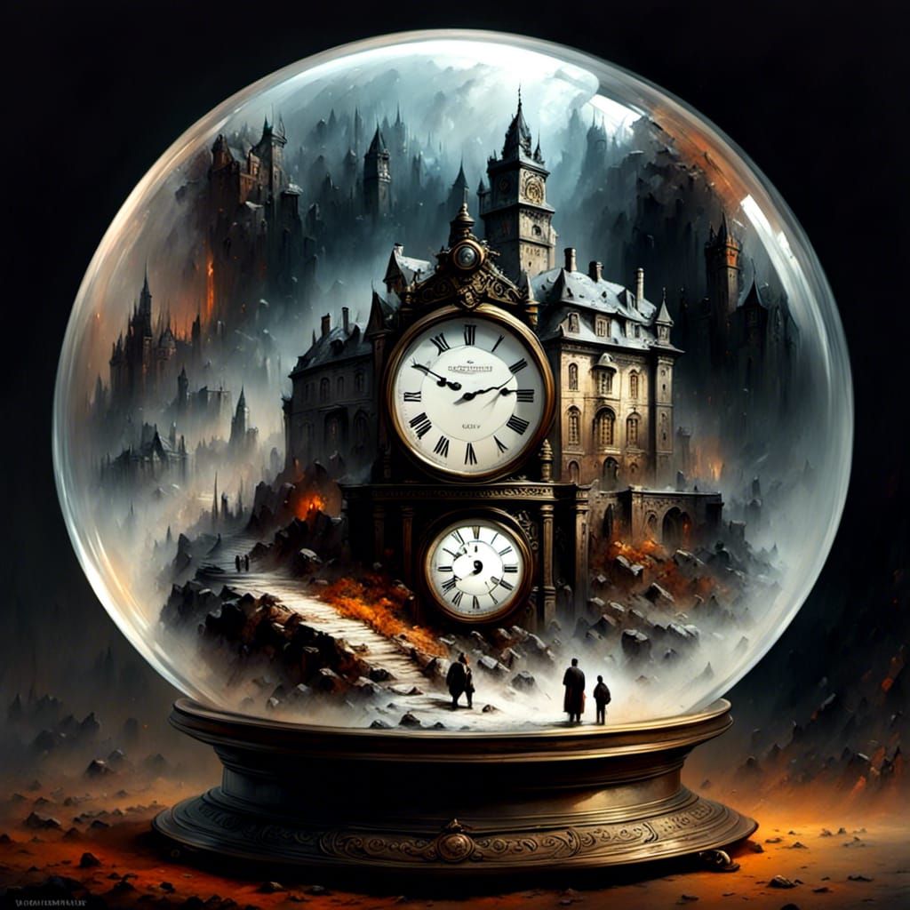 Surreal Pocket Watch Scene in Macro Photography