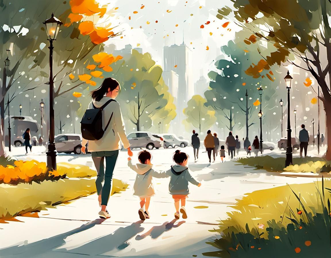 Baby's First Steps: Heartwarming Digital Illustration