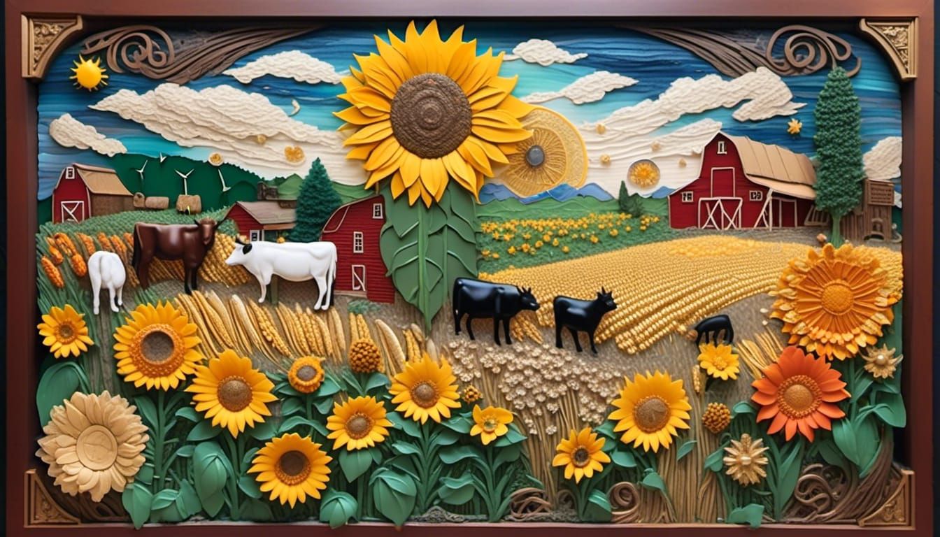 Kansas Summer Almanac Panel with Natural Materials