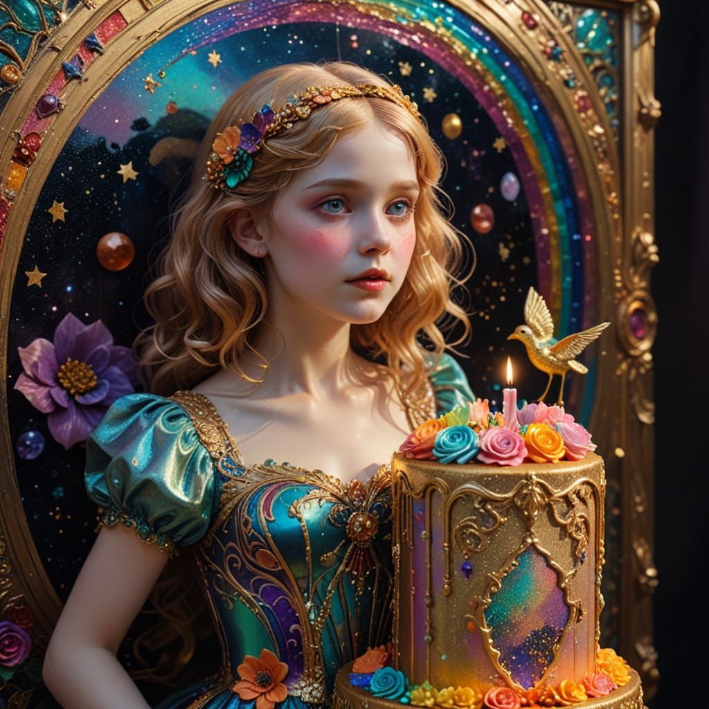 Art Nouveau Spooky Birthday Celebration with Rainbows