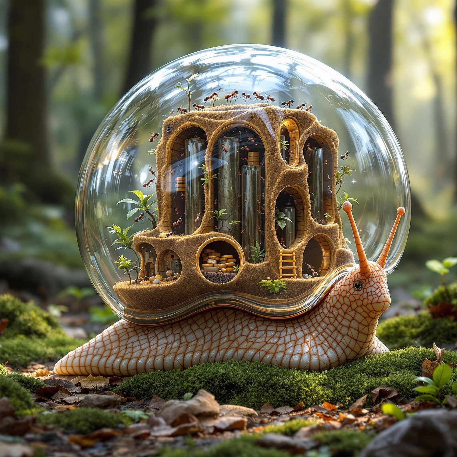Fantasy "ant farm" snail