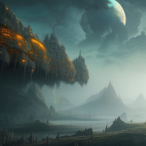 Detailed Matte Painting of Mercury in Deep Color