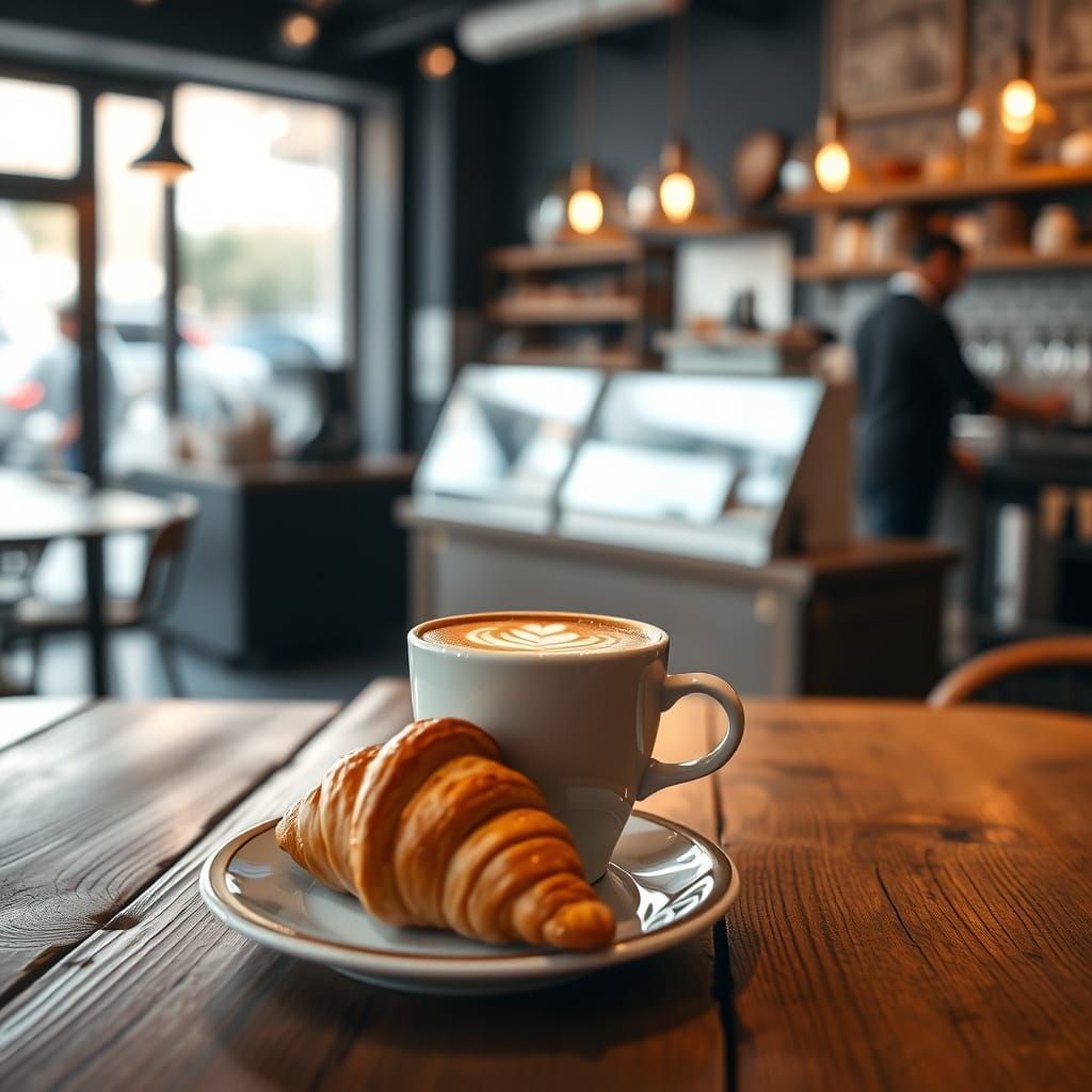 Cozy Coffee Shop Scene in Realistic Photography Style
