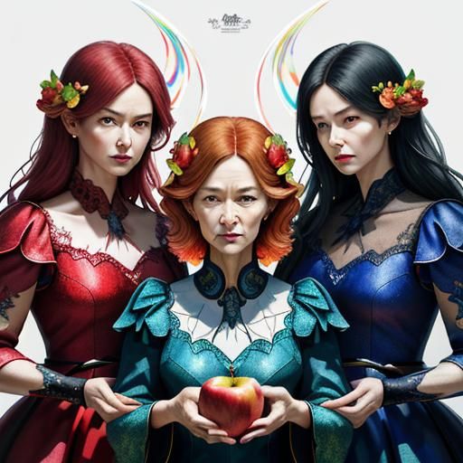 Hyperrealistic Double Exposure of Three Redhead Women