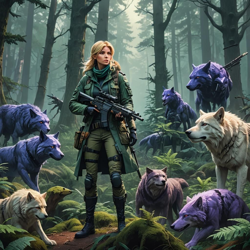 Fantasy Forest Scene with YouTuber in Digital Art Style