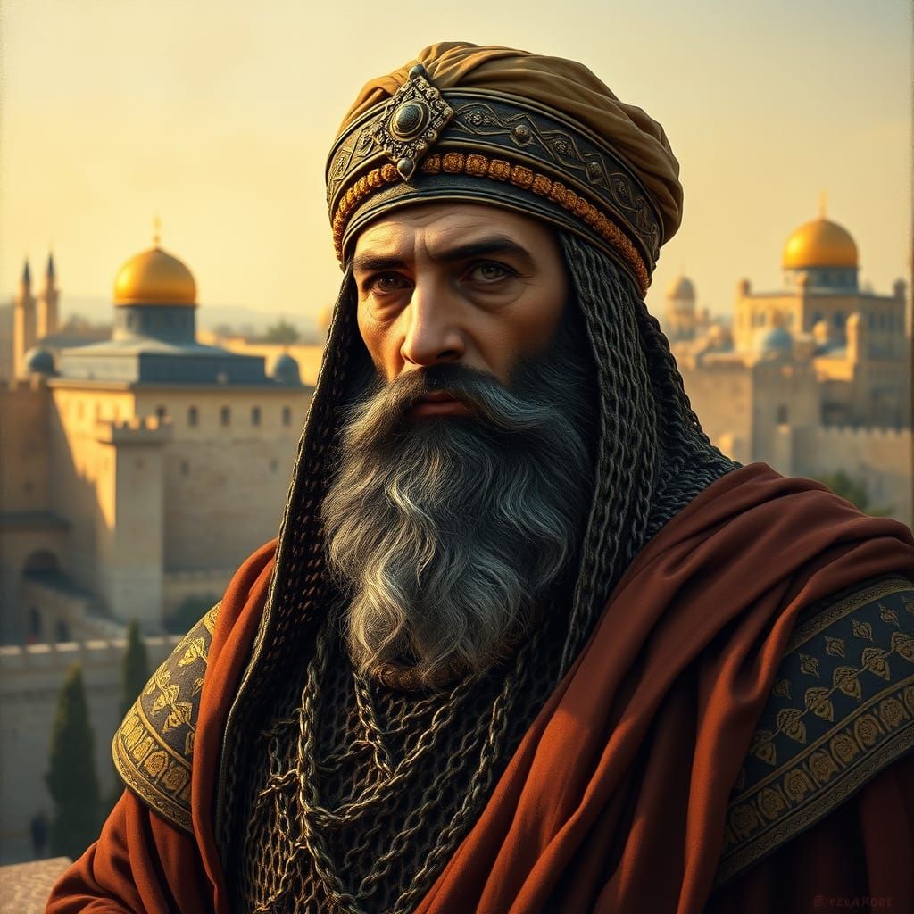 Powerful Portrait of a Noble Arab Leader