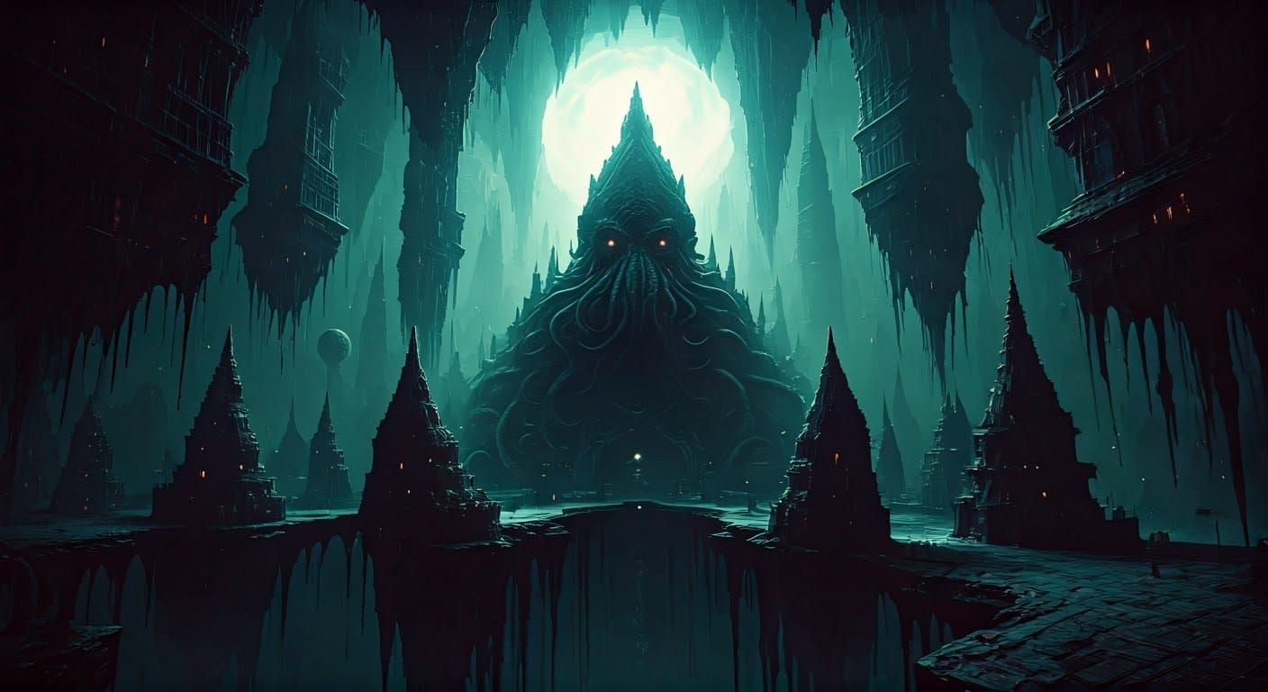 Eldritch, Cyberpunk Cityscape in Cosmic Dreamscape