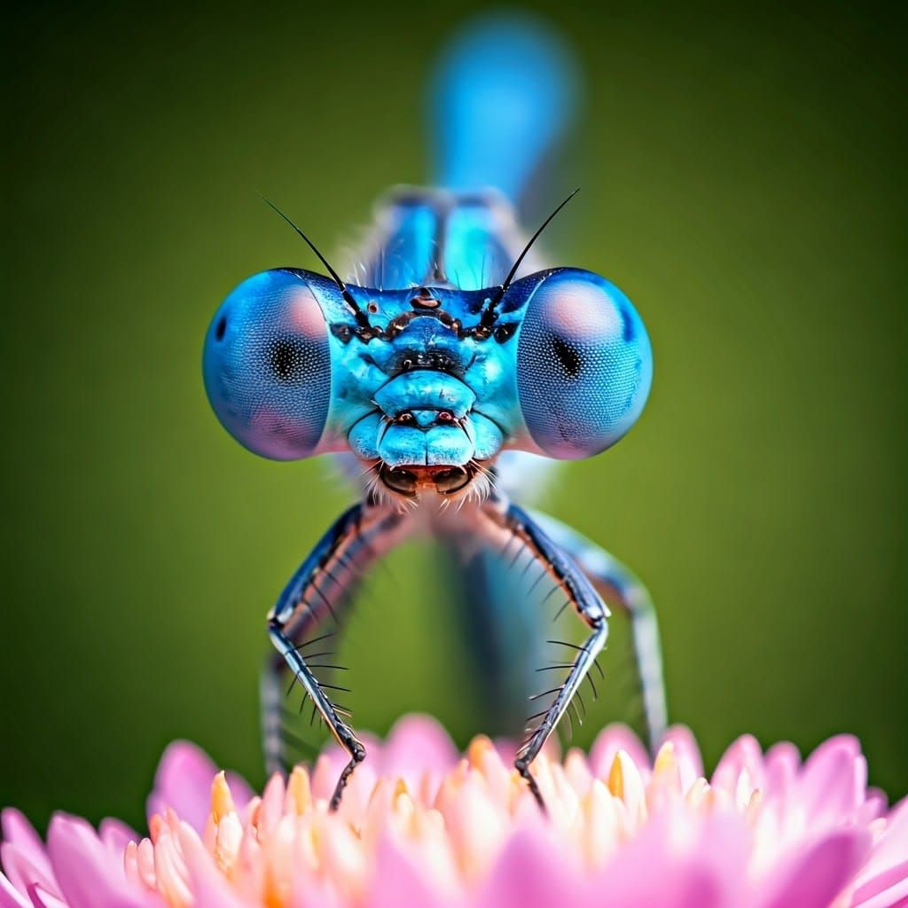 Animated Blue Damselfly with Pixar-Inspired Lighting