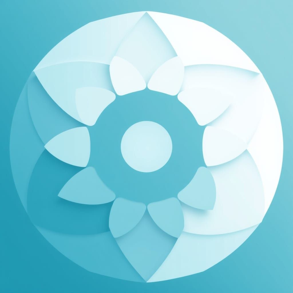 Geometric Abstraction in Calming Blues and Whites